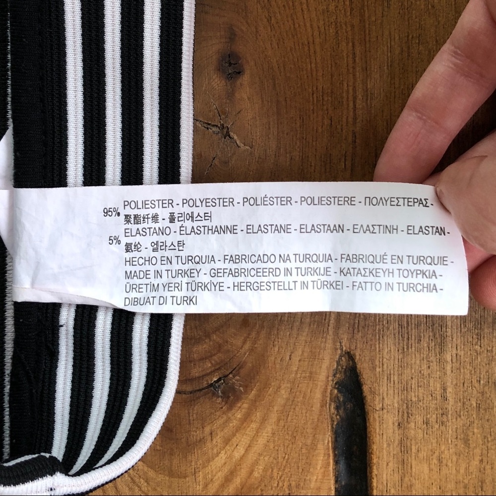 Pull&Bear Black & White Striped Diagonal Mini Skirt - Picture 8 of 9